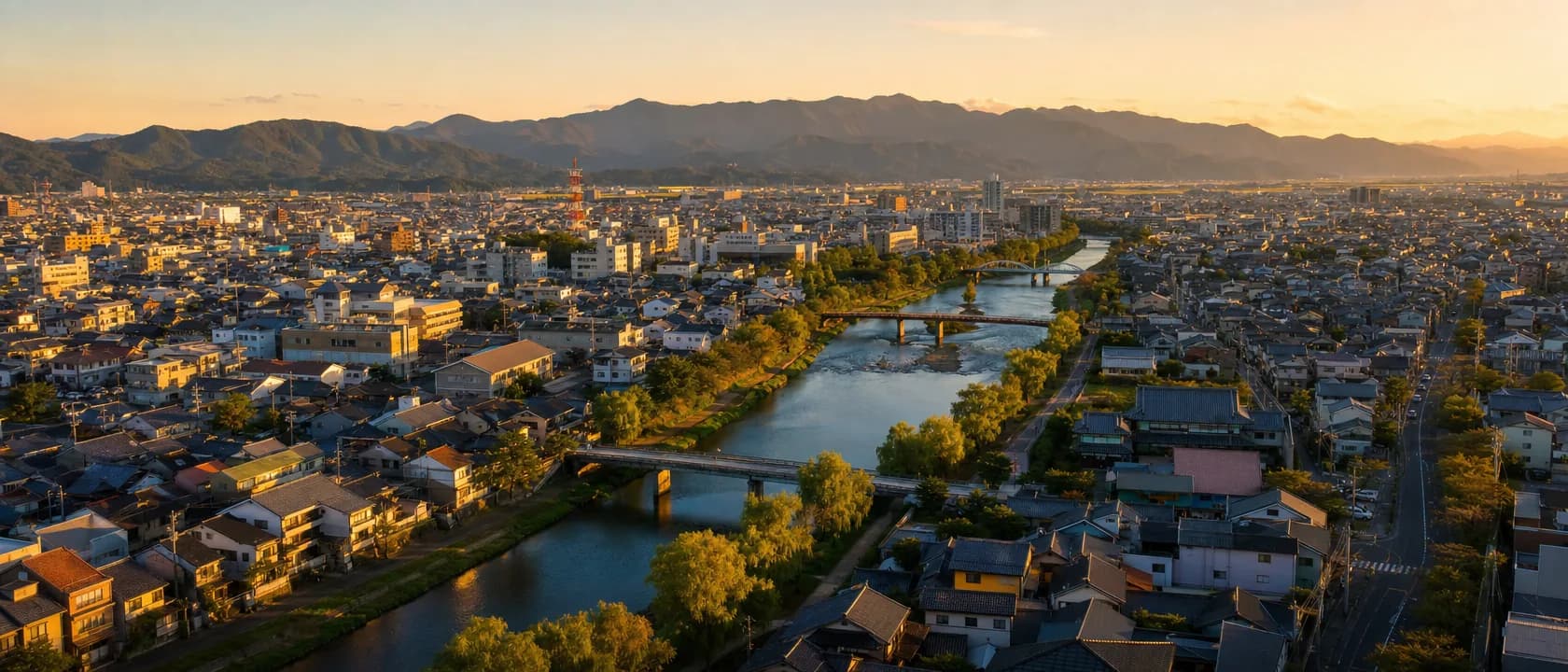 福井県福井市の街並み(フクイ解体本社所在地)